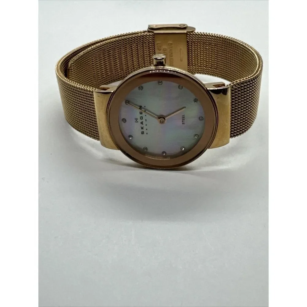 Skagen Freja 358SRRD Women Rose-Tone Steel Mesh Analog Dial Quartz Watch JNA880